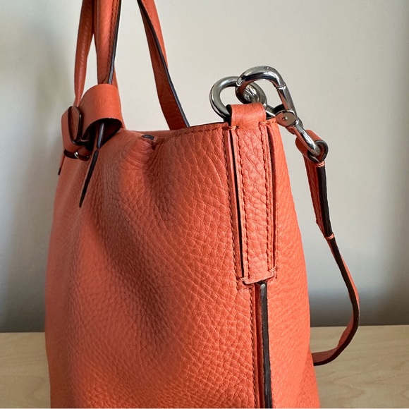 Reek Krakoff Tangerine Pebble Leather Satchel w/ Crossbody Strap and Zipper Lock - Picture 7 of 11